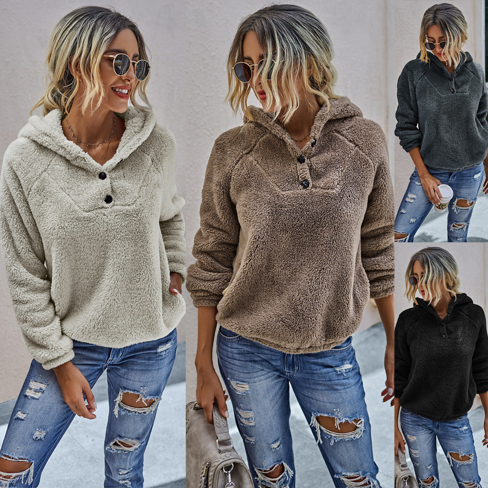 Pull en peluche de couleur pure - Weytia