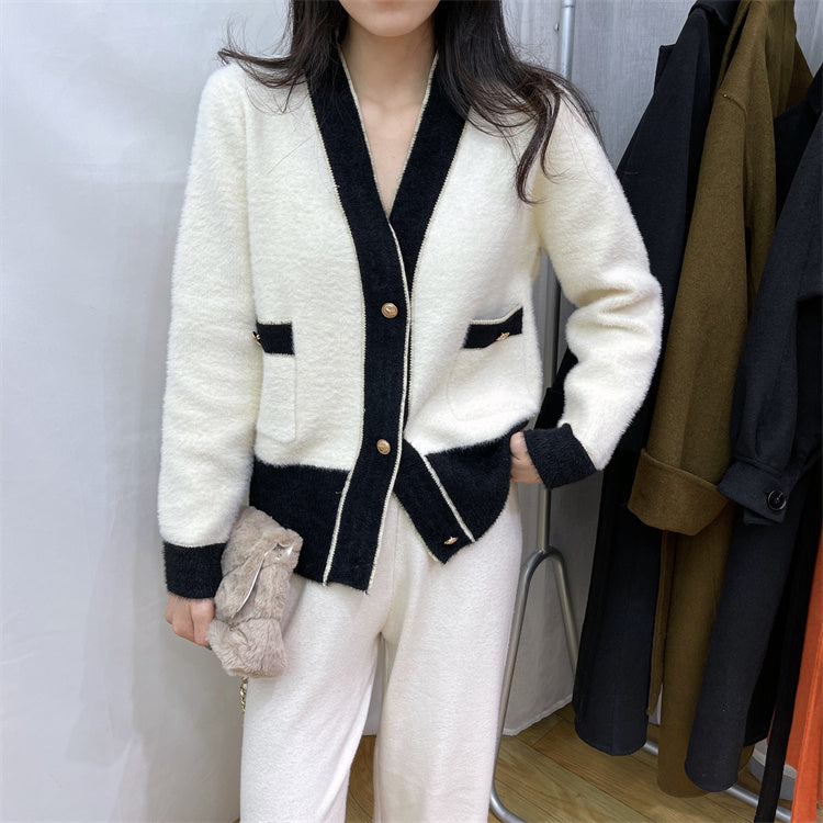 Cardigan Femme Colorblock en Fausse Fourrure - Weytia