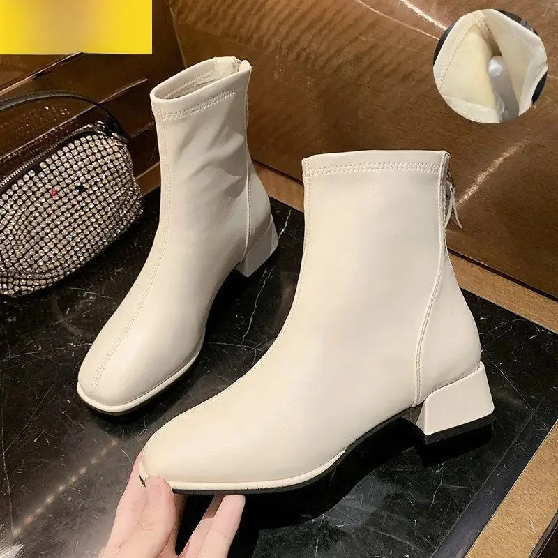 Bottes à talon en cuir souple - Weytia