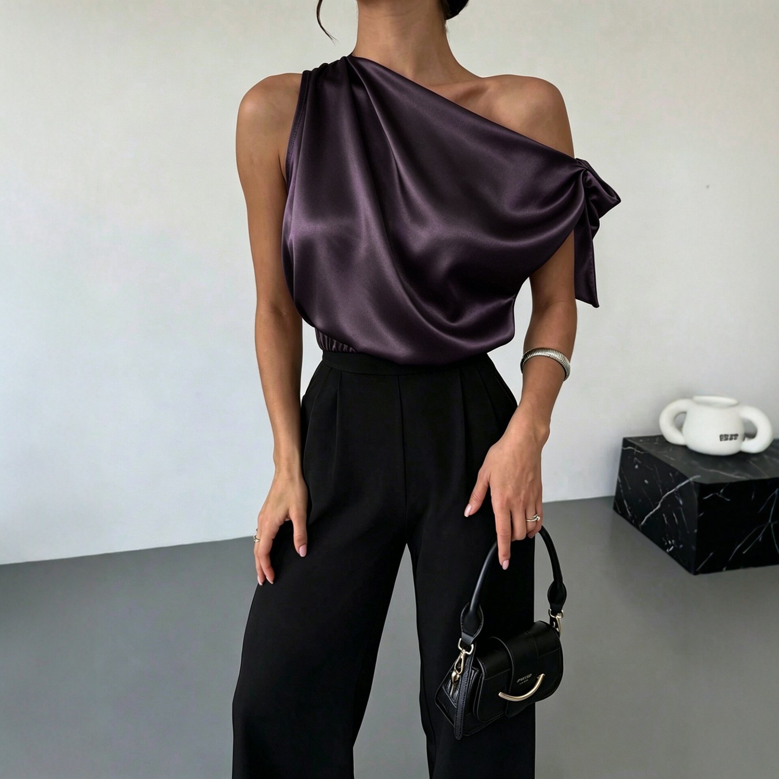 La Capucine-Pivoine — Blouse Satin Épaules Nues - Image 4