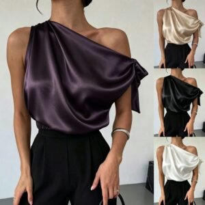La Capucine-Pivoine — Blouse Satin Épaules Nues