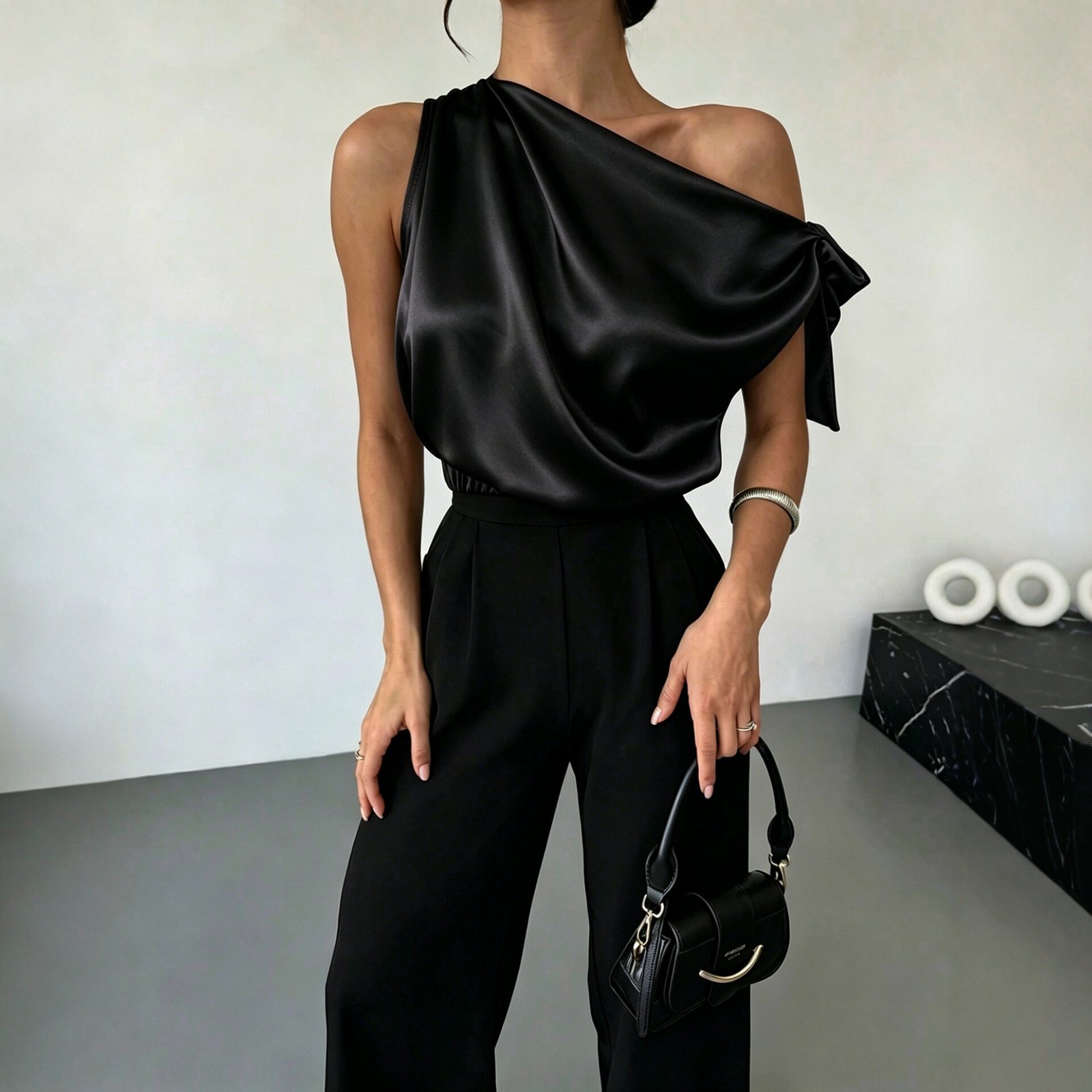 La Capucine-Pivoine — Blouse Satin Épaules Nues - Image 3